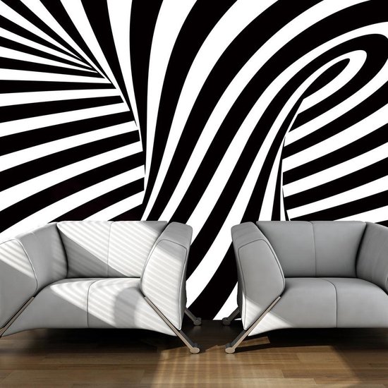 Fotobehang - Op Art: zwart en wit | bol.com