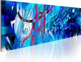 Schilderijen Op Canvas - Schilderij - Turquoise regen 120x40 - Artgeist Schilderij