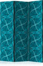 Kamerscherm - Scheidingswand - Vouwscherm - Geometric Turquoise [Room Dividers] 135x172 - Artgeist Vouwscherm
