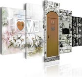 Schilderijen Op Canvas - Schilderij - Home of Love 100x50 - Artgeist Schilderij