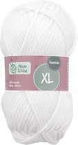 Breigaren XL 200 Gram- 100 M| Acrylgaren | Fil acrylique XL Geschikt voor Haken, Tatting en Macramé- Wit / Melkwit