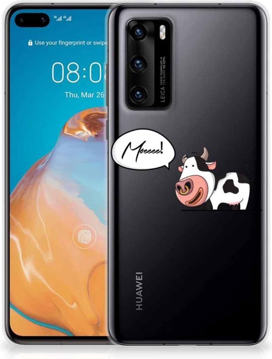 Back Cover voor Huawei P40 Telefoonhoesje met Naam Cheeky Cow