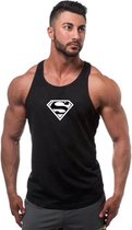 Zwarte Tanktop sportshirt Size L met "Superman logo"