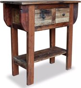 Wandtafel Massief hout - Bijzettafel - koffietafel (Incl LW3D Klok) l - coffee table woonkamertafel