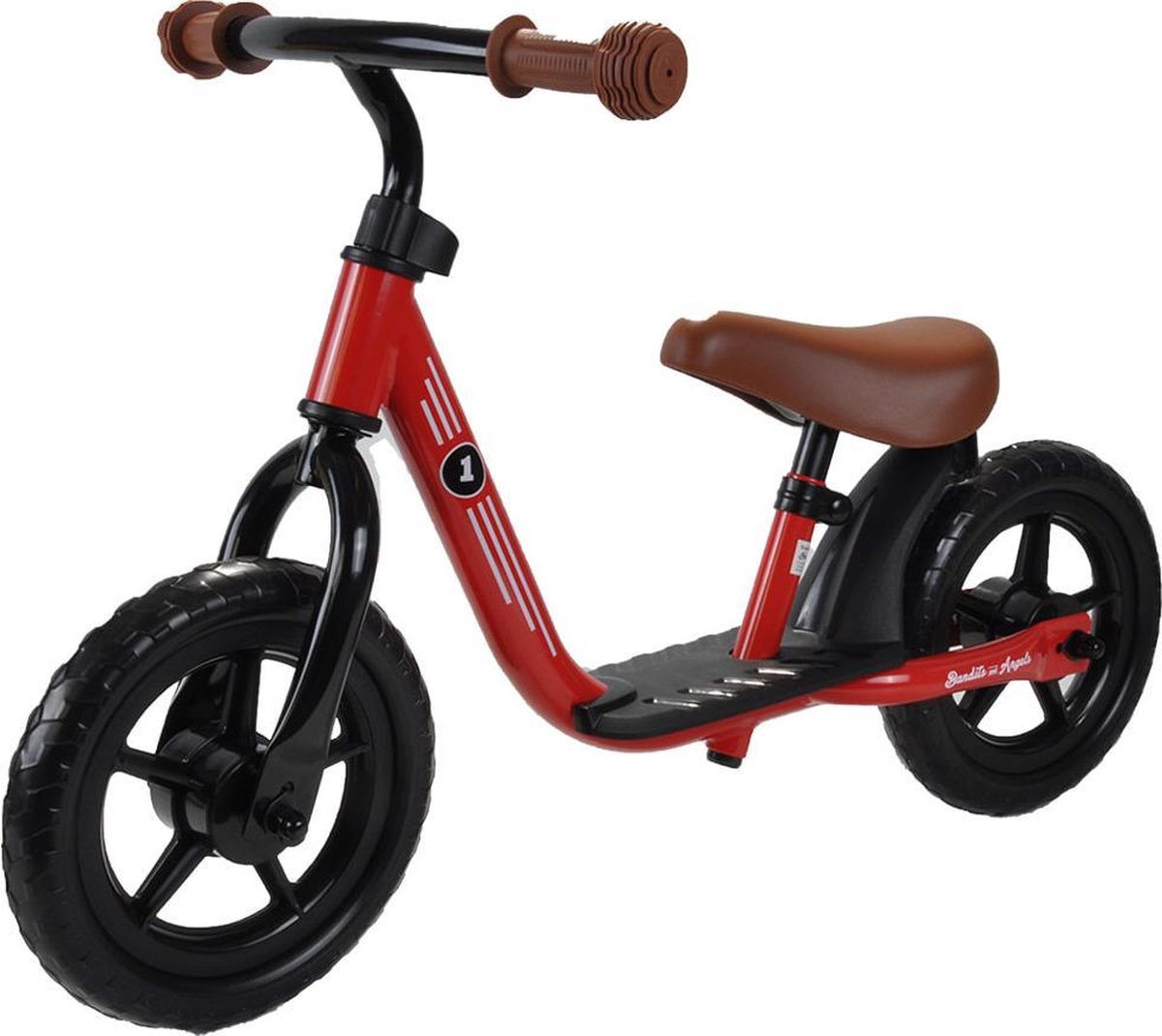 Bandits & Angels Metalen Loopfiets Starter Rood met Voetenplan vanaf 2 Jaar - Limited Edition - Rode Loop Fiets - Verstelbaar Zadel 29 tot 39 cm - Voor Jongens en Meisjes - Compact en Veilig - Lage Instap met Voetenplank — afbeelding 2