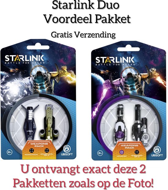 Voordeel Duo Pakket - Starlink: Battle for Atlas /Shockwave / Gauss Gun / Crusher / Shredder Mk.2/ Weapons Pack (GRATIS VERZENDING)