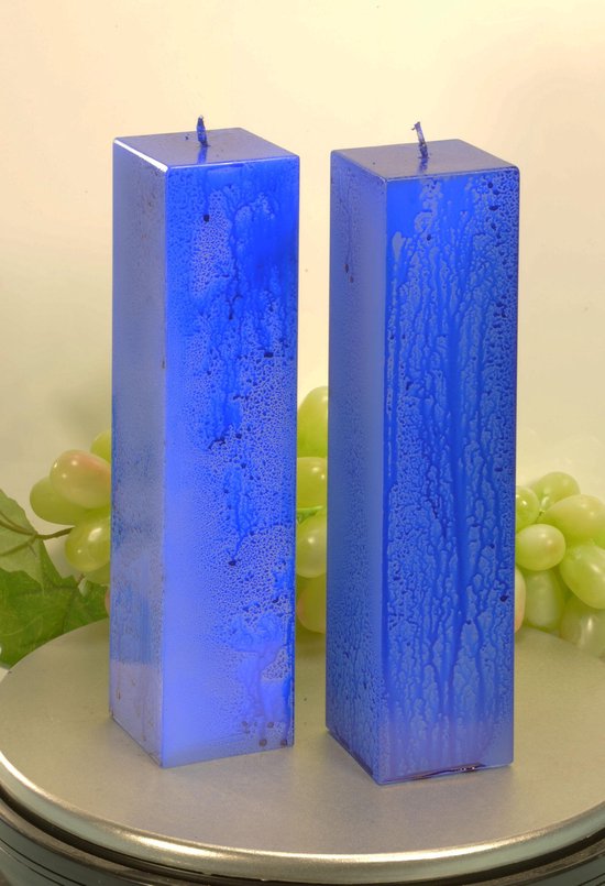 Kwadrant Kaars type Explosion BLAUW, hoogte 22 cm