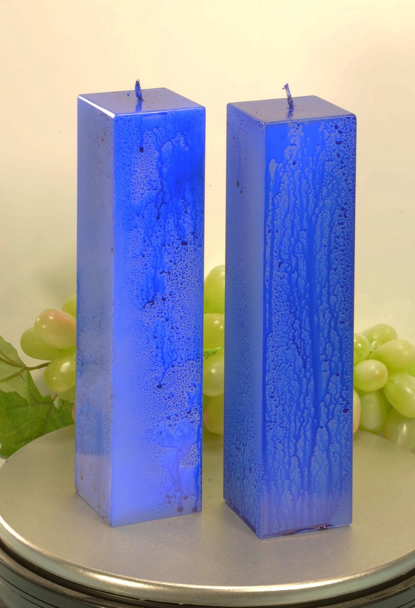 Kwadrant Kaars type Explosion BLAUW, hoogte 22 cm