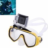 Watersport Duikuitrusting Duikbril Zwembril met houder voor GoPro NIEUW HERO / HERO6 / 5/5 sessie / 4 sessie / 4/3 + / 3/2/1, Xiaoyi en andere actiecamera's (geel)