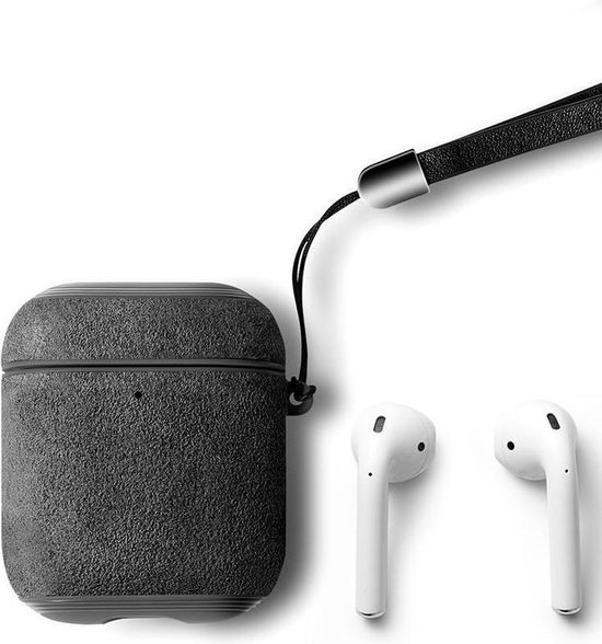 Apple Airpods 1/2 Gen Alcantara Hoesje 2020 Zwart