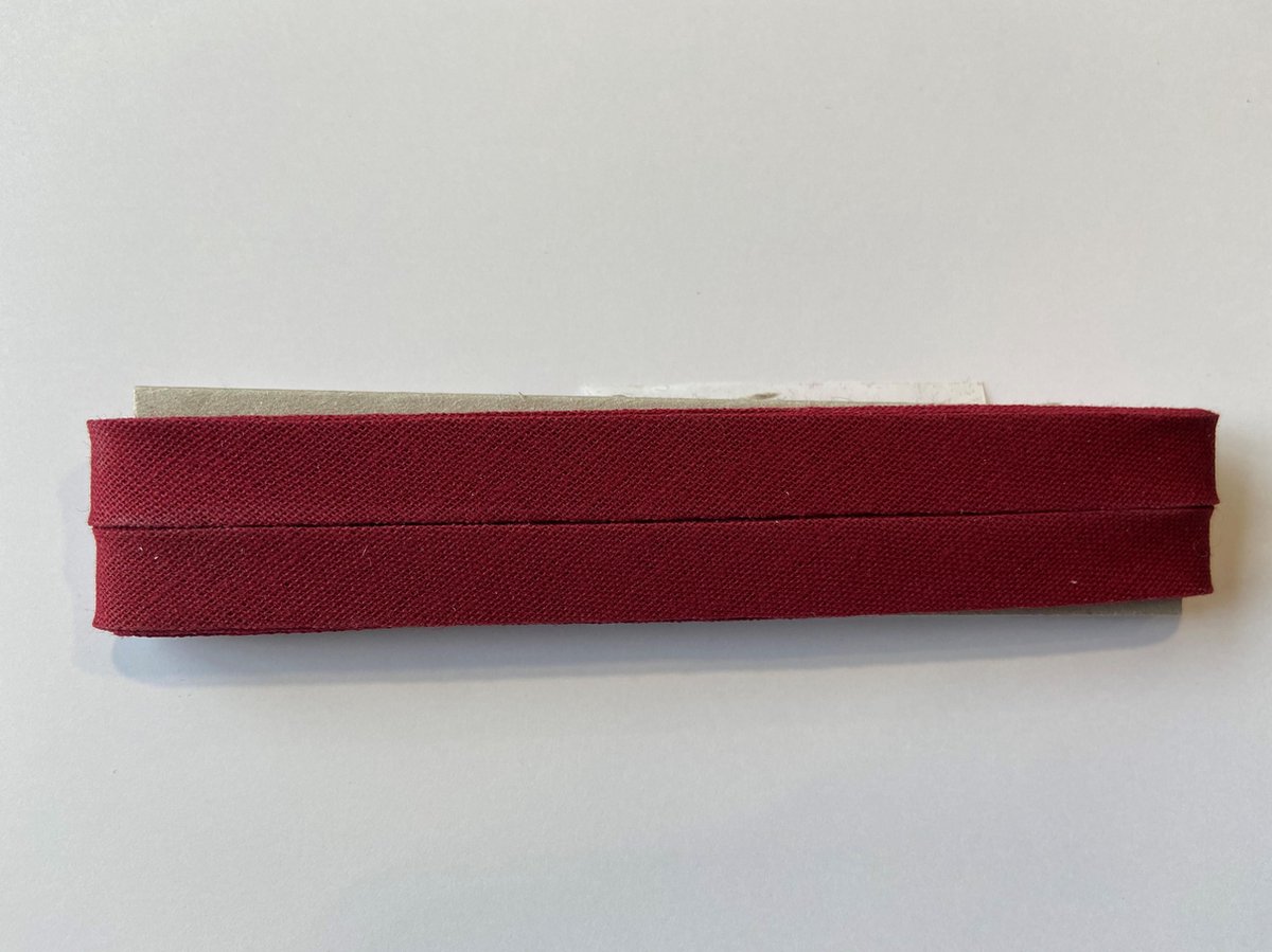 Biaisband katoen 12mm breed - lengte 5 meter - kleur bordeaux