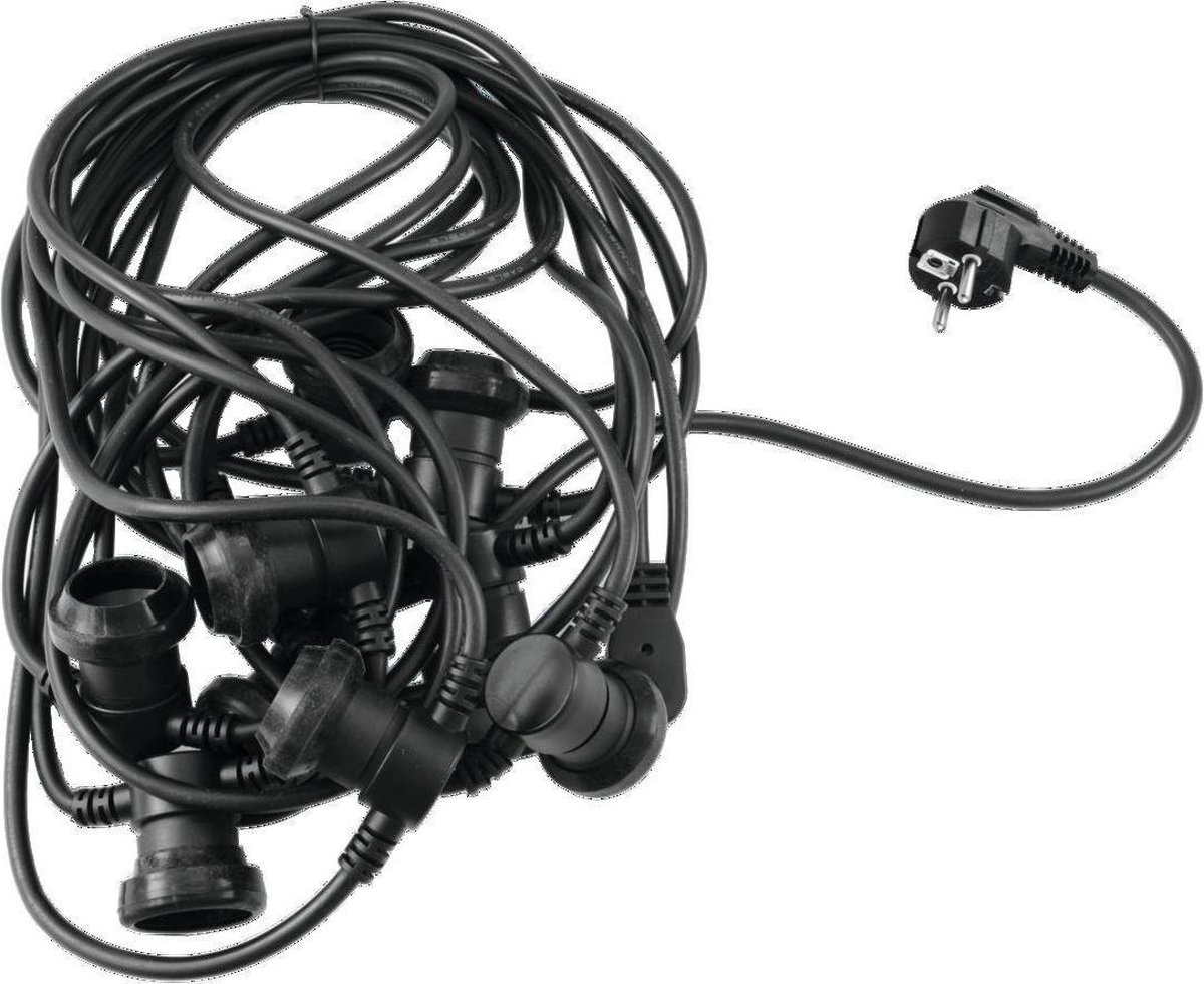 EUROLITE Feestverlichting voor buiten - tuin - Prikkabel buiten 10 meter - lichtsnoer - 10x E27 - exclusief lampen - Binnen & Buiten