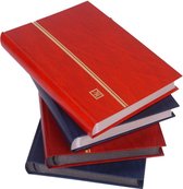 Mandor postzegelalbum bordeaux rood met 60 zwarte bladzijden