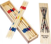 Mikado Spel in houten Kistje met schuifdeksel - 41 stokken 18cm - schoencadeautjes sinterklaas