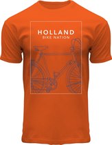 Fox Originals Holland Square Bike T-shirt Heren & Dames Katoen Oranje Maat 2XL