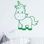 muursticker Unicorn Baby - groen - 30x36cm - woordsticker.com