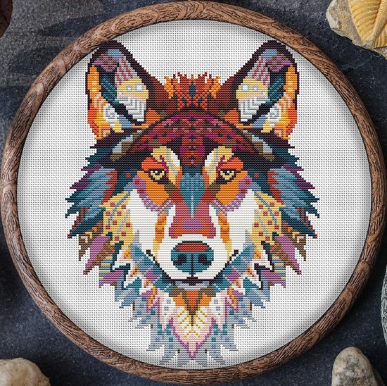 Bol Com Borduurpakket Mandala Wolf