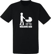 "Sol's T-shirt ""The Walking Dad"" - Maat L - Katoen - Casual - Zwart"