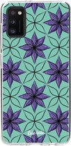 Casetastic Samsung Galaxy A41 (2020) Hoesje - Softcover Hoesje met Design - Statement Flowers Purple Print