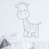 muursticker baby Giraffe - 30x36cm - Lichtgrijs - woordsticker.com