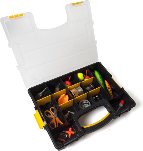 Foto: Eurocatch detachable tacklebox 37 5 x 29 x 7cm zwart stapelbaar sorteerbox sorteerdoos