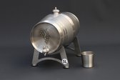 Wijnvat - likeurvat RVS 5 Liter (liggend) - likeur - jenever