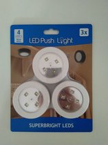 Druklampen LED push light 3x zelfklevend