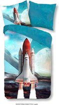 Good Morning Spaceshuttle Dekbedovertrek - Eenpersoons - 140x200/220 cm - Multi