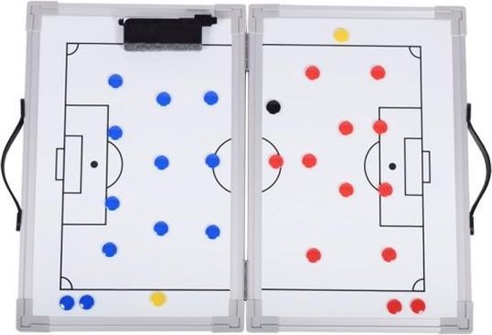 Coachbord voetbal - Taktiekbord - 45x60cm - Inklapbaar - Met draagtas