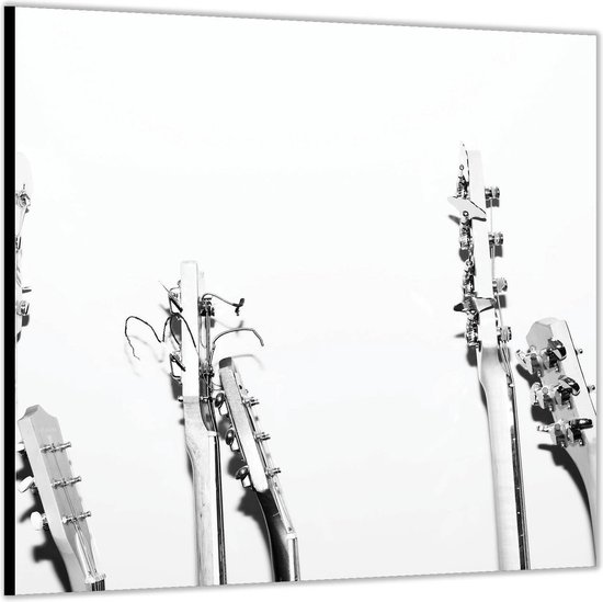 Dibond –Bovenkant van Gitaren– 80x80 Foto op Aluminium (Wanddecoratie van metaal)