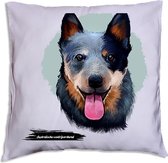 Australian Cattle Dog pillow  40 x 40cm White