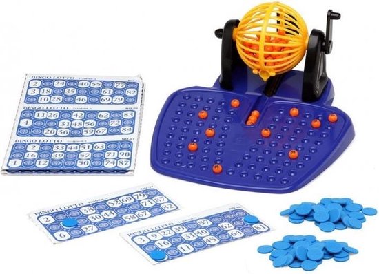 Afbeelding van het spel Bingomolen klein 1 t/m 90 met bingokaarten en fiches - Kinderspeelgoed - Gezelschap spellen - Spelletjes - Bingospel - Bingomolen/bingowiel - Bingo