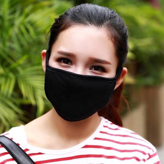 Mondkapje - wasbaar mondmasker - gezichtsmasker | zwart - Freaky Glasses