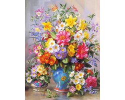 Rubye® Diamond Painting Volwassenen - Diamond Painting Kinderen - Diamond Painting Pakket Volledig - Kleurrijke Bloemen - 30x40cm