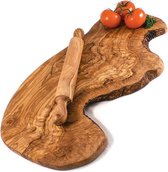 L’Art Du Bois EXTRA GROOT Olijfhout Tapasplank- borrelplank -serveerplank - snijplank / 60 tot 70 cm