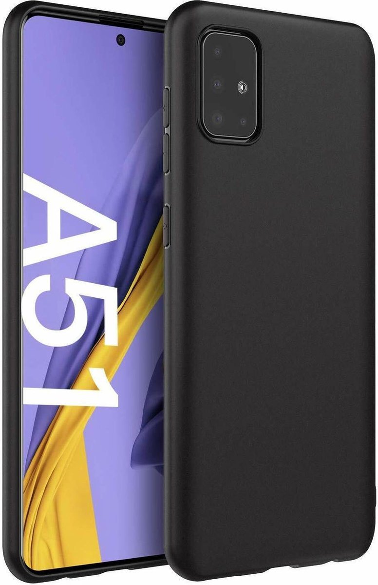 Soft Backcover Hoesje Geschikt voor: Samsung Galaxy A51 - Silicone - Zwart