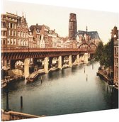 Oud Stadsgezicht Rotterdam - De Kolk - Oude Foto Print op Canvas Doek - 40x30 cm