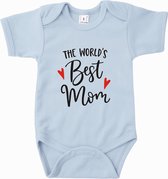 Romper The world's best mom Lichtblauw 74/80