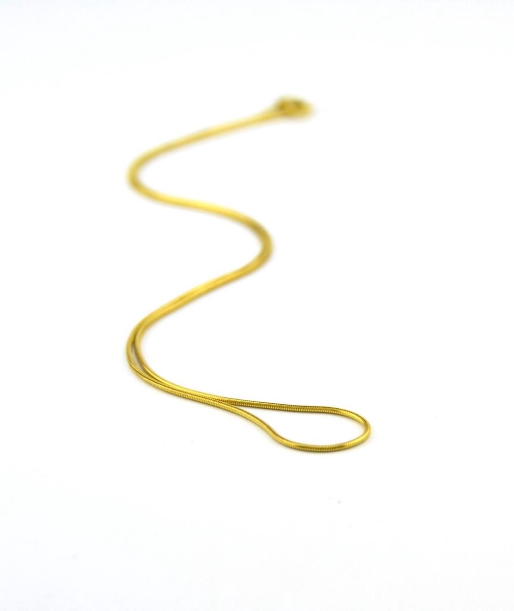 Tomylo 14 K geelgouden slangencollier 0.9 mm 42 cm