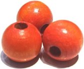 Houten kraal 10 mm oranje, 40 st