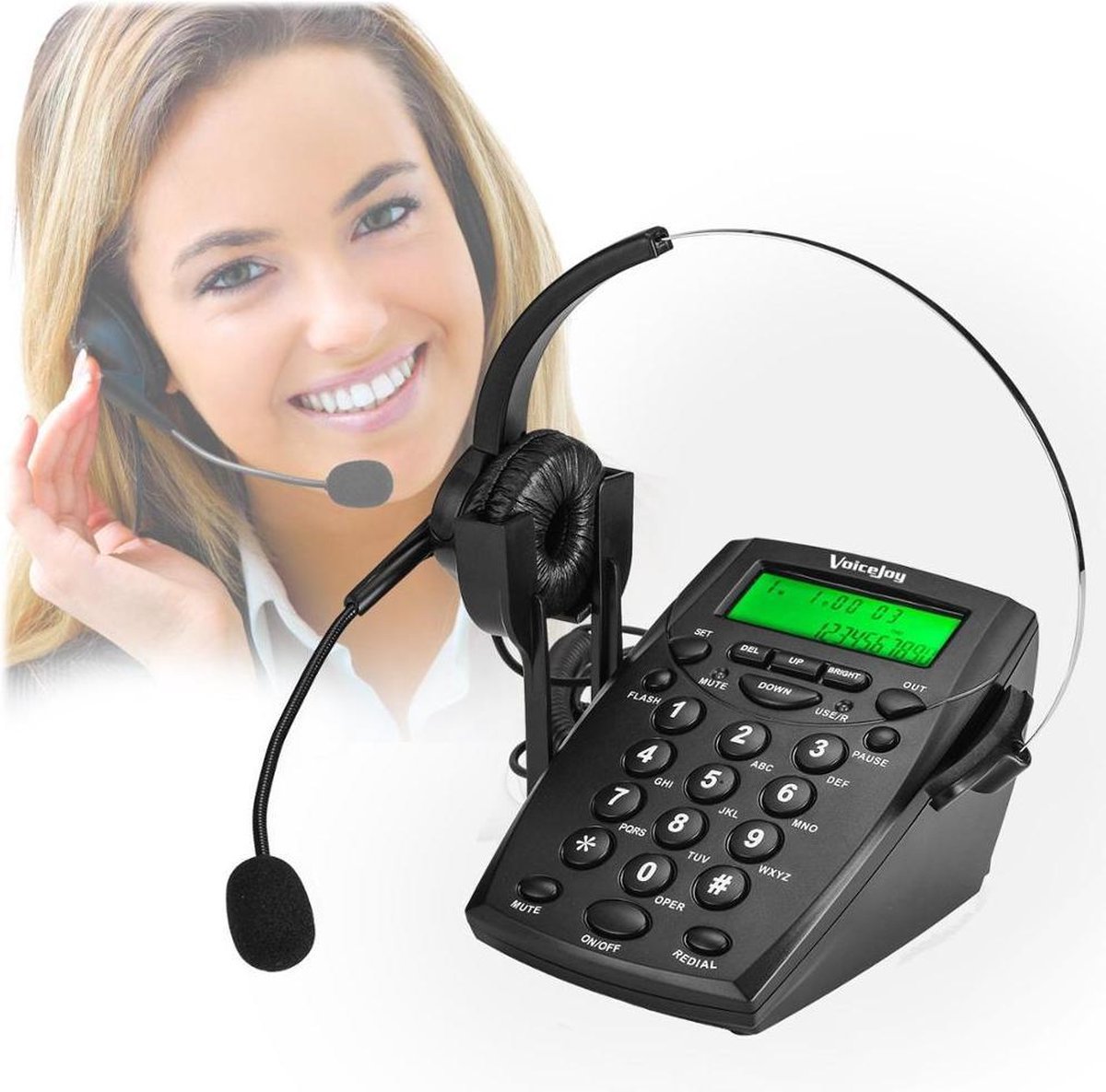Stapel Anoniem Becks Call Center headset telefoon combinatie met opnamefunctie, klantenservice  voor het... | bol.com
