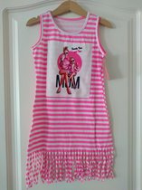 Roze wit gestreepte jurk voor meisjes maat 110/116