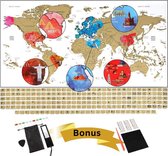 Scratch Map Wereldkaart - Kras Wereldkaart - 61x41cm - Wit – 191 Vlaggen - MrNaat