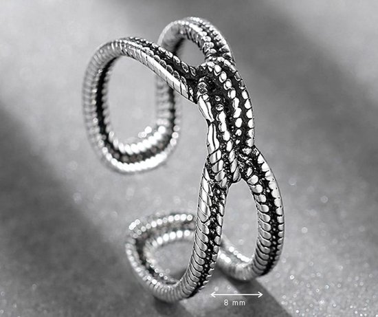 ring dames zilver Twist - One-size - Verstelbaar - Buddha ring - Cadeau voor vrouw verjaardag