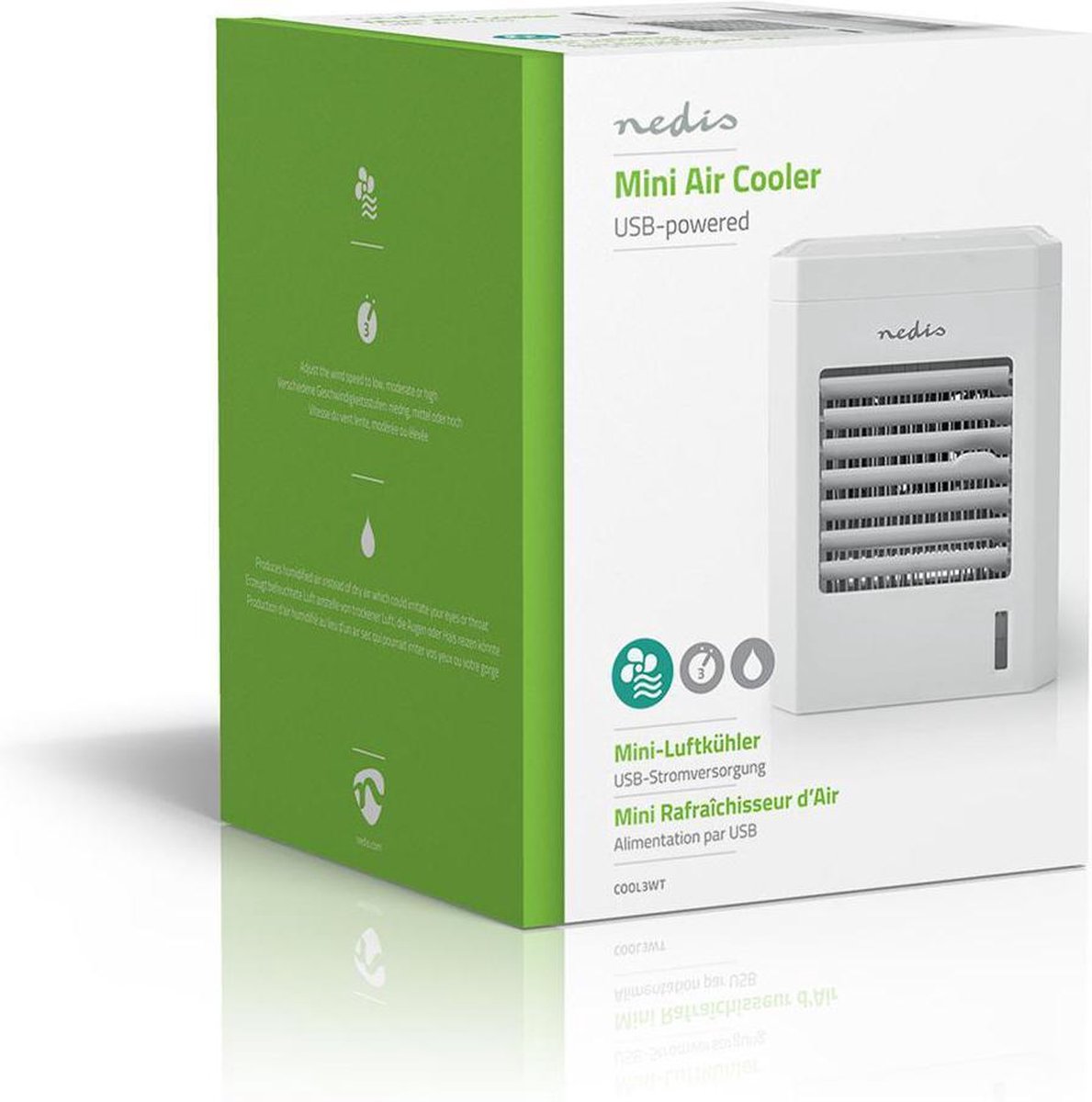 Nedis - Mini Aircooler - USB-Voeding - 3 Snelheden