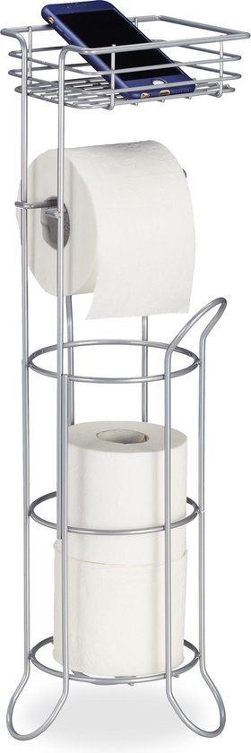 Uitstralen cilinder Van storm Relaxdays wc rolhouder staand - toiletrolhouder - toilet papierhouder -  vrijstaand metaal | bol.com