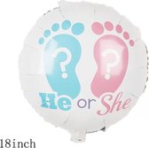He or She Voetjes  18 inch folie Ballon-NU 1+1 GRATIS