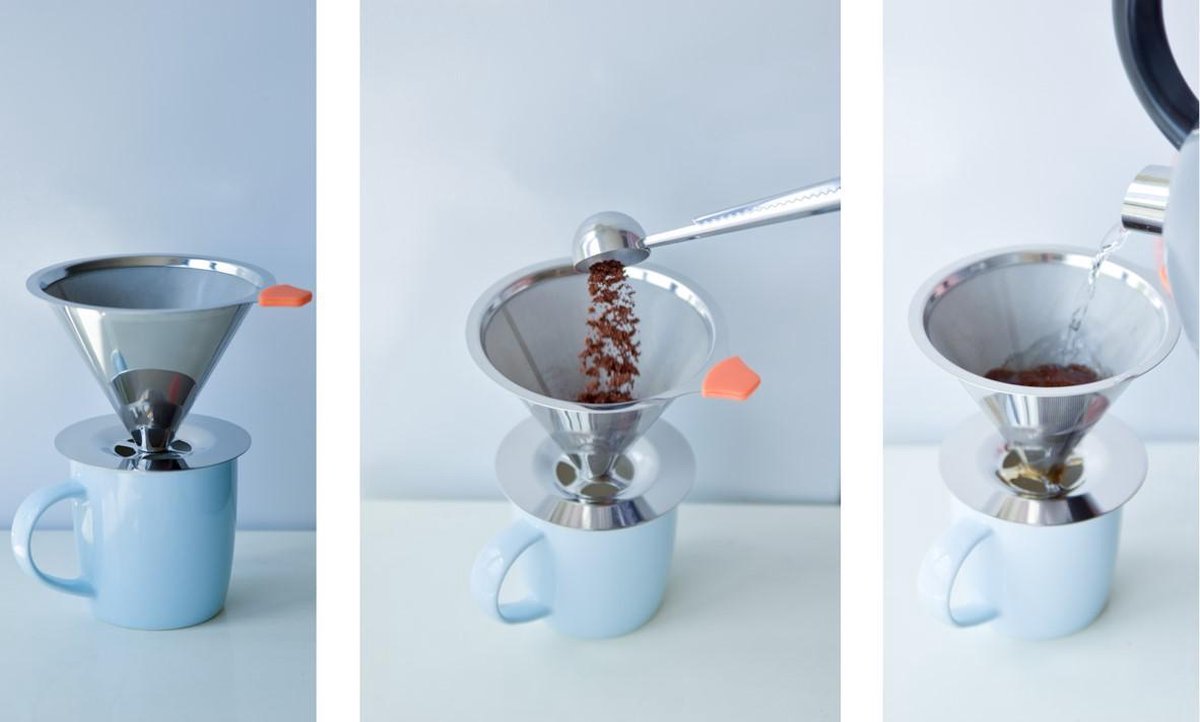 Herbruikbaar en opvouwbaar koffiefilter van roestvrij staal, permanent filter voor koffiemachine, hoogwaardig roestvrij staal
