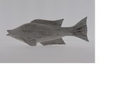 Houten vis liggend wit 33 cm