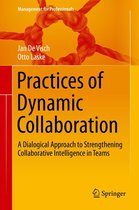 Boekomslag: 'Practices of Dynamic Collaboration' met oranje en geel, met een afbeelding van een geknoopte touw. Titel, auteurs en uitgever Springer vermeld.